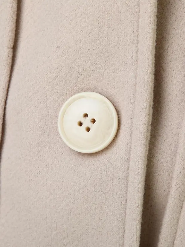 Pastel Colors Belted Slim Fit Office Woolen Trench Coat